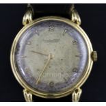 A gentleman's 18ct gold International Watch Co. manual wind wrist watch, with Arabic and baton