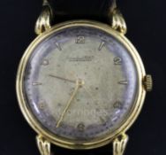 A gentleman's 18ct gold International Watch Co. manual wind wrist watch, with Arabic and baton