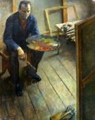 Vladimir Andreevich Mineiko (b.1925)oil on canvasSelf portrait of the artist seated in his