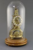 John Bell of Wigan. A rare balance wheel lever escapement brass skeleton timepiece, in the manner of