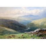 Harry Sutton Palmer (1854-1933)watercolourSheep in a mountain landscapesigned and dated 187211 x