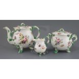 An extremely rare Rockingham cabinet tea set, c.1826-30, comprising teapot, sucrier and cover and