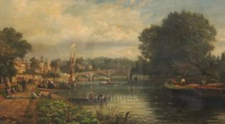 Arthur Joseph Meadows (1843-1907)oil on canvasThe Thames at Richmondsigned and dated 188614 x 24in.