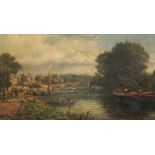 Arthur Joseph Meadows (1843-1907)oil on canvasThe Thames at Richmondsigned and dated 188614 x 24in.