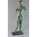 § Bernard Sindall (1924-1998). A green patinated bronze, 'The Necklace', signed and dated 1988 (