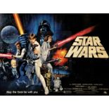 Star Wars (1977) British Quad film poster, Pre Academy Awards, Style C, directed by George Lucas,