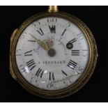 A French 18ct two-colour gold open-face pocket watch, Bugnons & Tequiez .À Fleurier, decorated