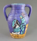 A Clarice Cliff 'Knight Errant' Inspiration lotus jug, c.1930, black printed facsimile signature