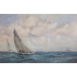 John Ernest Aitken (1881-1957)pair of watercoloursThe Yacht Race & Rough Seas off