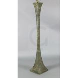 A verdigris bronze floor lamp, of waisted form after the design by Stewart Ross James for Hansen