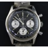 A gentleman's 1960's stainless steel Breitling Top Time chronograph manual wind wrist watch, the