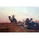William Luker (1828-1905)oil on canvasArabs and camels in an encampmentsigned and dated 188012 x