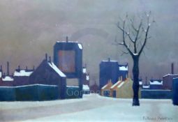 § Folmer Bendsten (Danish 1907-1993),oil on canvasStreet Scene in wintersigned15 x 21.5in.