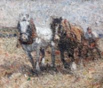 Harry Fidler (1856-1935)oil on canvasPloughing scenesigned8.5 x 9.75in.