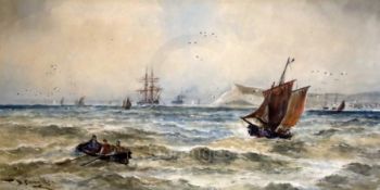Thomas Bush Hardy (1842-1897)watercolourShipping off Newhavensigned and dated 189010 x 20.5in.