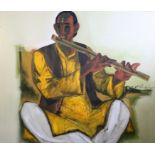 B. Vithal (Indian 1935-1992)oil on canvasThe Flute Playersigned35 x 41.5in.