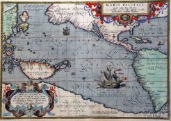 Abraham Orteliuscoloured engravingMap of 'Maris Pacifici', first published 1589 (dated), Theatrum