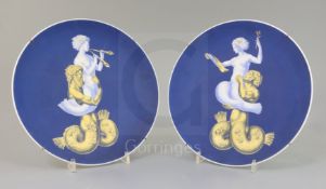 Giovanni Gariboldi (1908-71) for Richard Ginori, a pair of 'Sirene' and 'Tritone' dishes, c.1941,