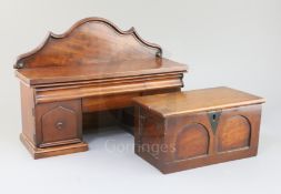 A Victorian mahogany miniature sideboard, 14.5in. height 10.5in., and a miniature mahogany coffer,