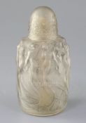 A R. Lalique glass 'Sirenes' perfume burner and original cover, designed c. 1920, model no. 2651