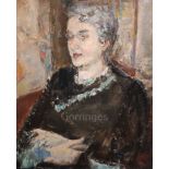 Dame Ethel Walker (1861-1951)oil on canvasHalf length portrait of a seated lady24 x 20in., unframed