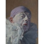 § Armand Henrion (1875-1958)oil on wooden panelClown crying,signed,7 x 5.5in.