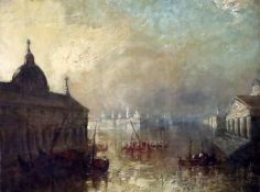 Circle of James Webb (1825-1895)oil on canvasView of Venice8.5 x 11.5in.