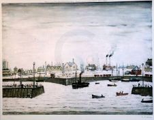 § Lawrence Stephen Lowry (1887-1976)limited edition colour printThe Harbour published in 1972 by