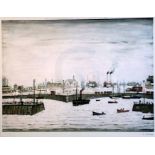 § Lawrence Stephen Lowry (1887-1976)limited edition colour printThe Harbour published in 1972 by