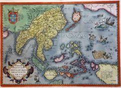 Abraham Orteliuscoloured engravingMap of 'Indiae Orientalis Insulumquae', n.d. (1570 or later),