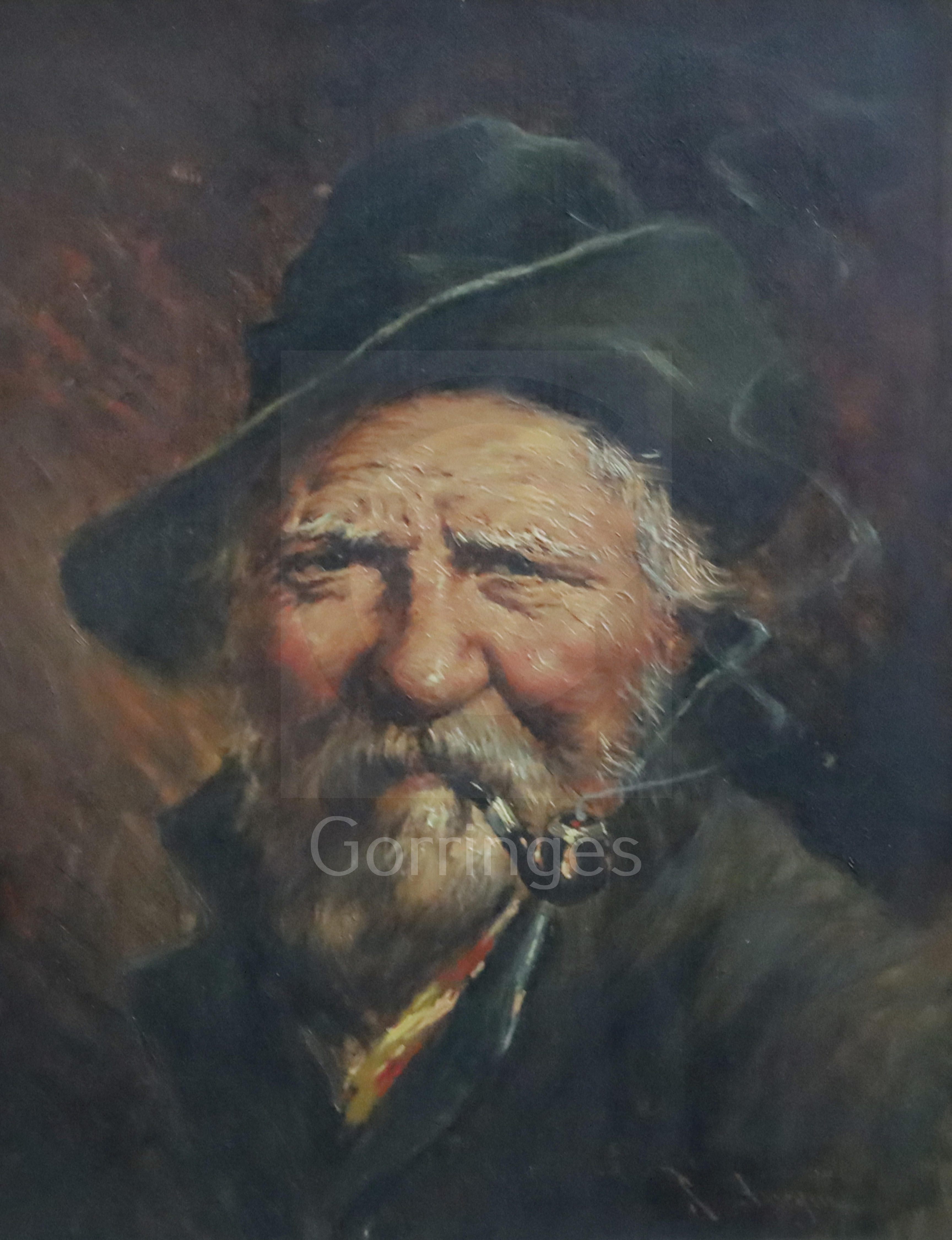 French School (20th century)2 oils on panelsBearded pipe smokersindistinctly signed10.5 x 8.5in. - Image 2 of 2
