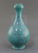 A Chinese robin's egg glazed vase, probably Yongzheng/Qianlong period, with garlic neck above a pear