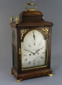 John Belling Jnr of Bodmin. A George III pearwood (originally ebonised) hour repeating bracket clock