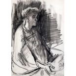 § Dame Laura Knight R.A., R.W.S. (1877-1970)black chalk on paperPortrait of Paul Schofieldsigned13.