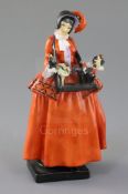 A rare Royal Doulton advertising figure, 'The Sketch', No. 444, c.1924, green printed Royal