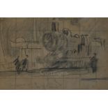 Sir Frank Brangwyn (1867-1956)3 pencil drawingsStudy for Cannon Street Station, 5 x 7.25in.; Male