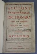 Justice, Alexander - A Compleat Account of the Portugueze Language, 1st edition, folio, rebound calf