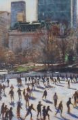 § Clive McCartney (b.1949)3 oils on boardsThe Skaters, Central Parksigned23 x 16in.