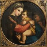 Early 19th century Italian Schooloil on canvasMadonna della sedia, after Raphaeltondo 27.5in.