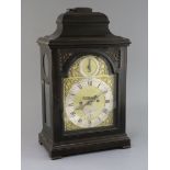Benjamin Lockwood of Swaffham. A George III ebonised pearwood bracket clock, the arched brass dial