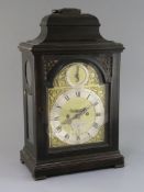 Benjamin Lockwood of Swaffham. A George III ebonised pearwood bracket clock, the arched brass dial