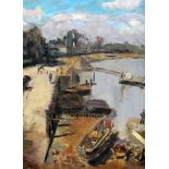 Manner of Walter Richard Sickert (1860-1942)oil on wooden panelThe Towing Path, Putneybears