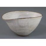 A large Dame Lucie Rie (1902-95) and Hans Coper (1920-1981) stoneware bowl, c.1955, the buff body