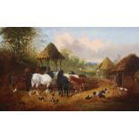 After John Frederick Herring Jnrpair of oils on canvasFarmyard scenes18 x 29in.