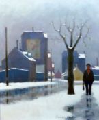 § Folmer Bendsten (Danish 1907-1993)oil on canvasFigure on a snowy streetsigned21.5 x 18in.