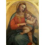 19th century Italian Schooloil on canvasMadonna and child40.5 x 30.5in.