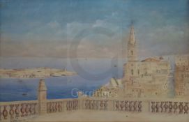 Peter Nicholas Nikolaevich Krasnoff (1869-1947)watercolourAnglican Church, Valetta, Maltasigned14