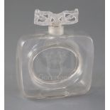 A rare Rene Lalique 'Meplat a Deux Figurines' perfume bottle, model no. 490, c.1912, engraved mark