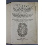 Plutarch - Lives "The Lives of the Noble Grecians and Romanes", folio, calf gilt, Richard Field,