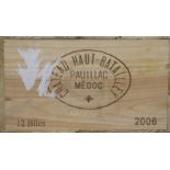 A case of twelve bottles of Chateau Haut-Batailley, Pauillac, 2006, in unopened wooden case with